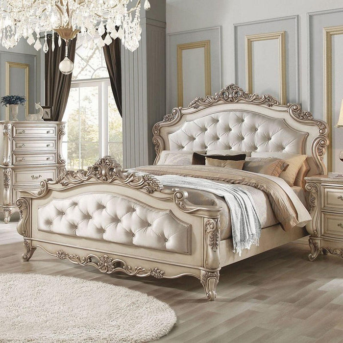 Five Star Furniture - Acme Furniture Gorsedd Queen Panel Bed in Antique White - Five Star Furniture & Mattress (GA)