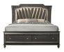 Five Star Furniture - Acme Furniture Kaitlyn LED Headboard King Storage Bed in Metallic Gray 27277EK image