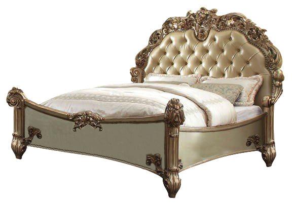 Five Star Furniture - Acme Vendome Button Tufted Queen Bed in Gold Patina 23000Q - Five Star Furniture & Mattress (GA)