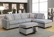 Five Star Furniture - Belville Gray Velvet Sectional Sofa w/Pillows image