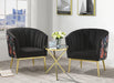 Five Star Furniture - Colla Gray Velvet & Gold Accent Chair image