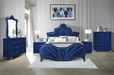 Five Star Furniture - Dante Blue Velvet Eastern King Bed image