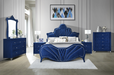 Five Star Furniture - Dante Blue Velvet Queen Bed image