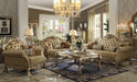 Five Star Furniture - Dresden Bone PU & Gold Patina Sofa w/4 Pillows image