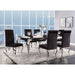 Five Star Furniture - Fabiola Stainless Steel & Black Glass Dining Room Set image