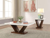 Five Star Furniture - Forbes White Marble & Walnut Coffee Table image