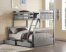 Five Star Furniture - Haley II Gray Bunk Bed (Twin/Full) image