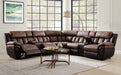 Five Star Furniture - Jaylen Toffee & Espresso Polished Microfiber Sectional Sofa (Motion) image