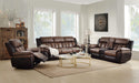 Five Star Furniture - Jaylen Toffee & Espresso Polished Microfiber Sofa (Motion) image