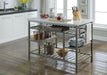 Five Star Furniture - Lanzo Marble & Antique Pewter Kitchen Island (Counter) image