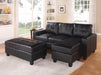 Five Star Furniture - Lyssa Black Bonded Leather Match Sectional Sofa & Ottoman image