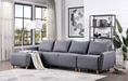 Five Star Furniture - Marcin Blue Fabric Sectional Sofa image