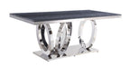 Five Star Furniture - Nasir Gray Printed Faux Marble & Mirrored Silver Finish Dining Room Table image