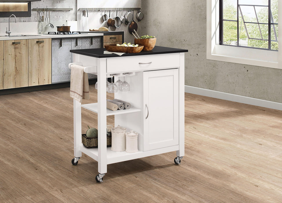 Five Star Furniture - Ottawa Black & White Kitchen Cart