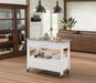 Five Star Furniture - Ottawa Stainless Steel & White Kitchen Cart image