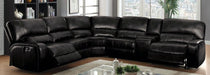 Five Star Furniture - Saul Black Leather-Aire Sectional Sofa (Power Motion/USB) image