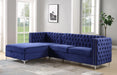 Five Star Furniture - Sullivan Navy Blue Velvet Sectional Sofa image