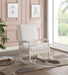 Five Star Furniture - Tristin Cream Fabric & White Rocking Chair image