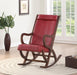 Five Star Furniture - Triton Burgundy PU & Walnut Rocking Chair image