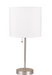 Five Star Furniture - Vassy White Shade & Brush Silver Table Lamp image