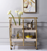 Five Star Furniture - Vorrik Gold & White-Washed Serving Cart image