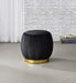 Five Star Furniture - Zinnia Black Velvet & Gold Ottoman image