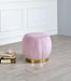 Five Star Furniture - Zinnia Pink Carnation Velvet & Gold Ottoman image