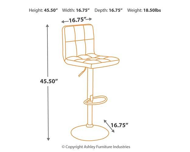 Five Star Furniture - Bellatier Adjustable Height Bar Stool - Five Star Furniture & Mattress (GA)