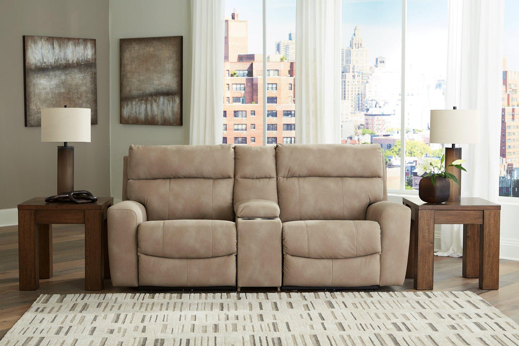 Next-Gen DuraPella Power Reclining Sectional Loveseat with Console