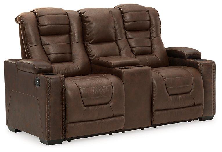 Owner's Box Power Reclining Loveseat with Console