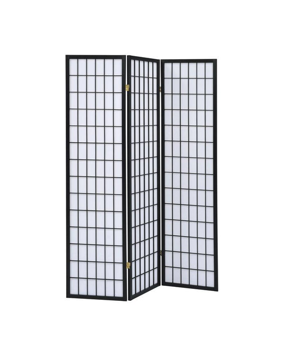 Carrie 3-panel Folding Screen Black and White