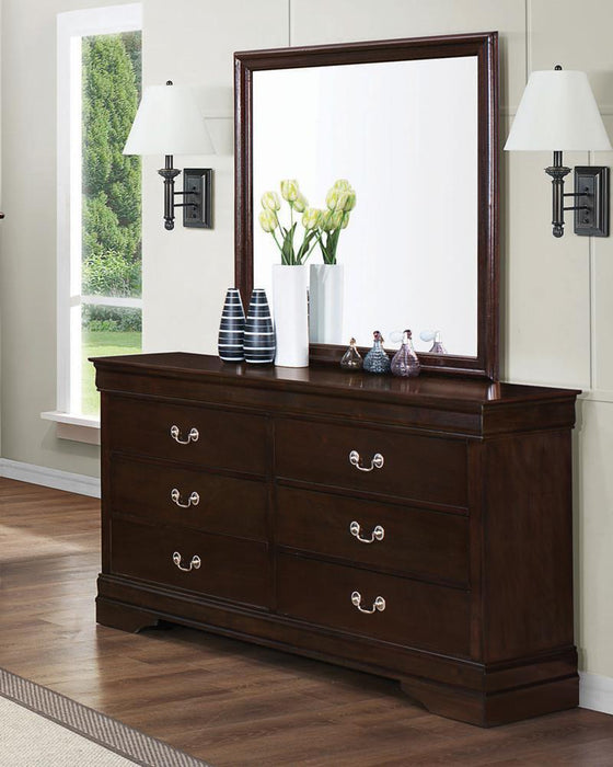 Louis Philippe Square Dresser Mirror Cappuccino