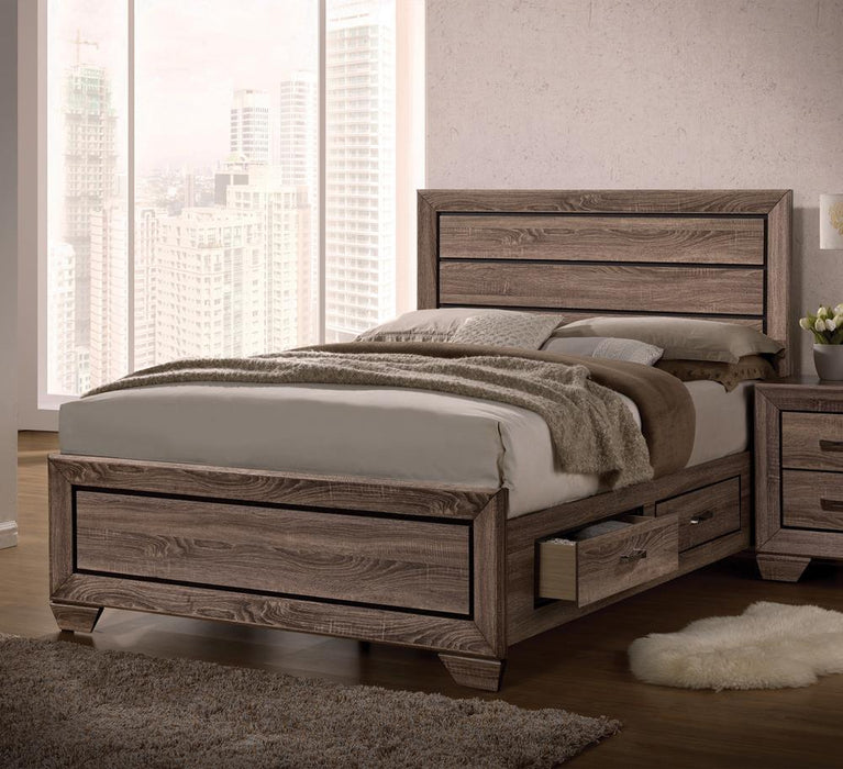 Kauffman California King, E.king, & Queen Panel Bed Washed Taupe - Five Star Furniture & Mattress (GA)