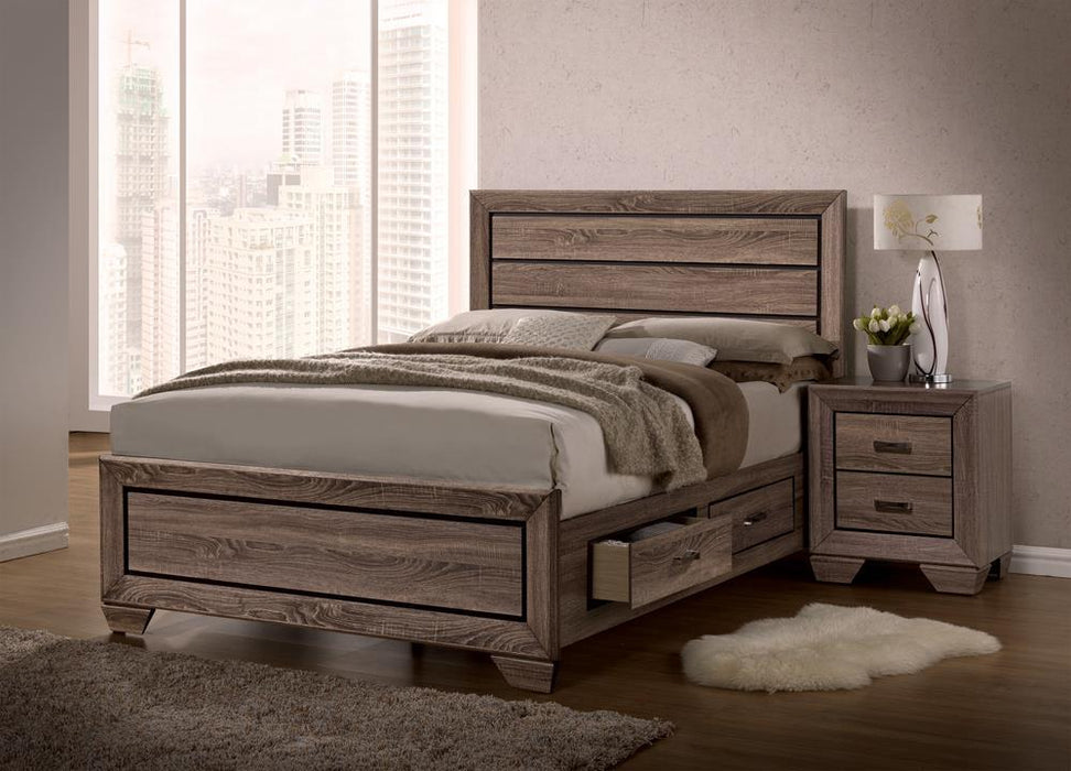 Kauffman California King, E.king, & Queen Panel Bed Washed Taupe - Five Star Furniture & Mattress (GA)