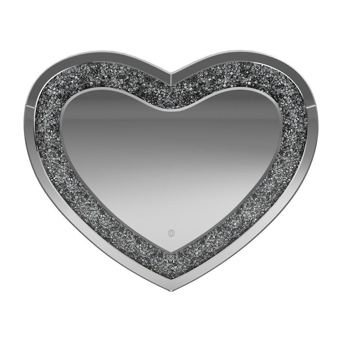 Aiko Heart Shape Wall Mirror Silver