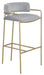 Five Star Furniture - Comstock Upholstered Low Back Stool Grey and Gold - Five Star Furniture & Mattress (GA)