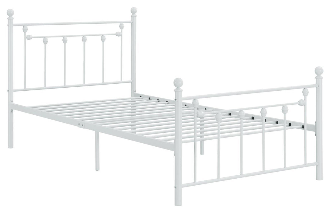 Canon Twin Metal Slatted Headboard Platform Bed - White