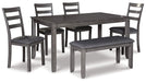 Five Star Furniture - Bridson Dining Table and Chairs with Bench (Set of 6) image