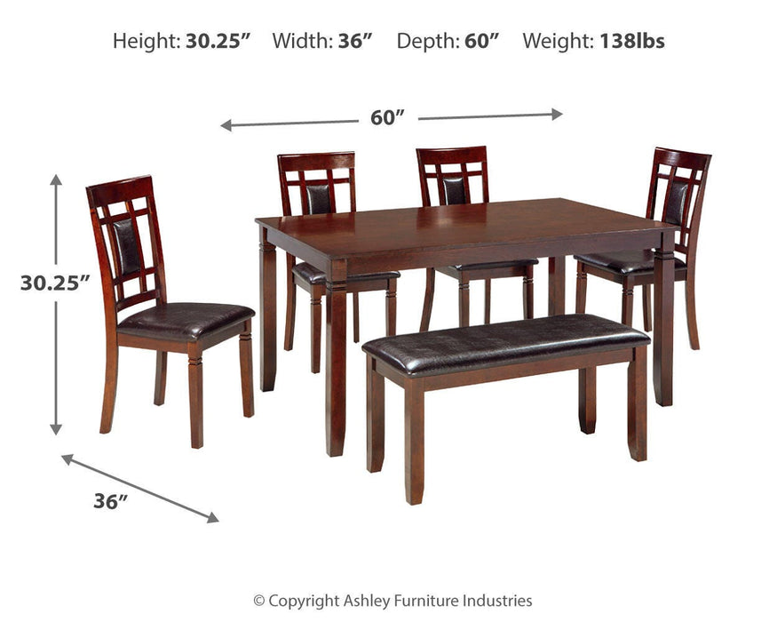 Five Star Furniture - Bennox Dining Table and Chairs with Bench (Set of 6)