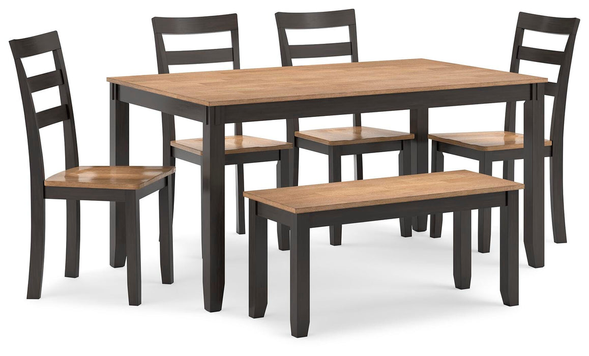 Five Star Furniture - Gesthaven Dining Table with 4 Chairs and Bench (Set of 6)