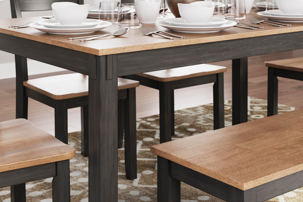 Five Star Furniture - Gesthaven Dining Table with 4 Chairs and Bench (Set of 6)