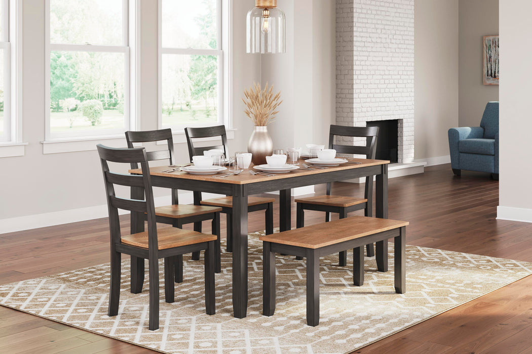 Five Star Furniture - Gesthaven Dining Table with 4 Chairs and Bench (Set of 6)