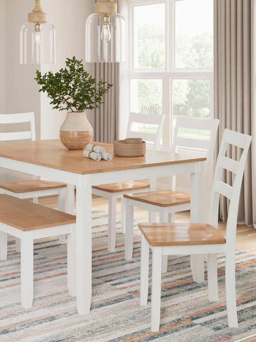 Five Star Furniture - Gesthaven Dining Table with 4 Chairs and Bench (Set of 6)