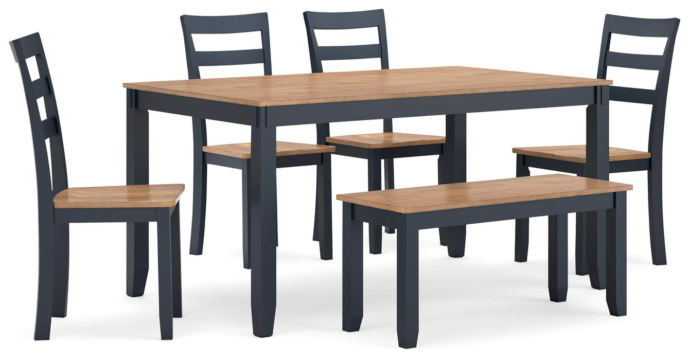 Five Star Furniture - Gesthaven Dining Table with 4 Chairs and Bench (Set of 6)