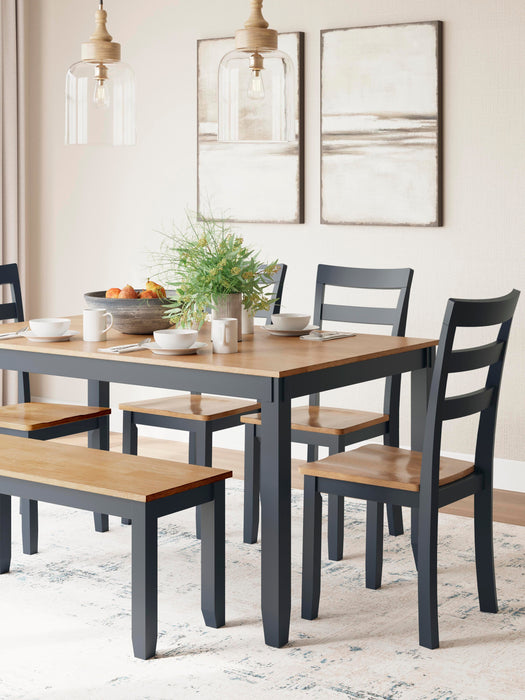 Five Star Furniture - Gesthaven Dining Table with 4 Chairs and Bench (Set of 6)