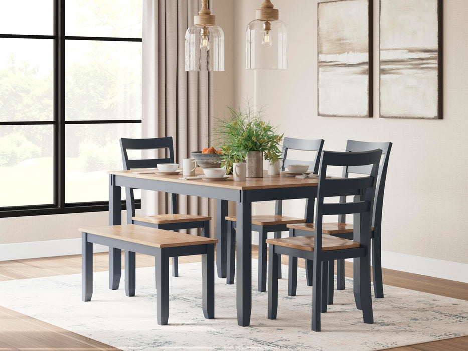Five Star Furniture - Gesthaven Dining Table with 4 Chairs and Bench (Set of 6)