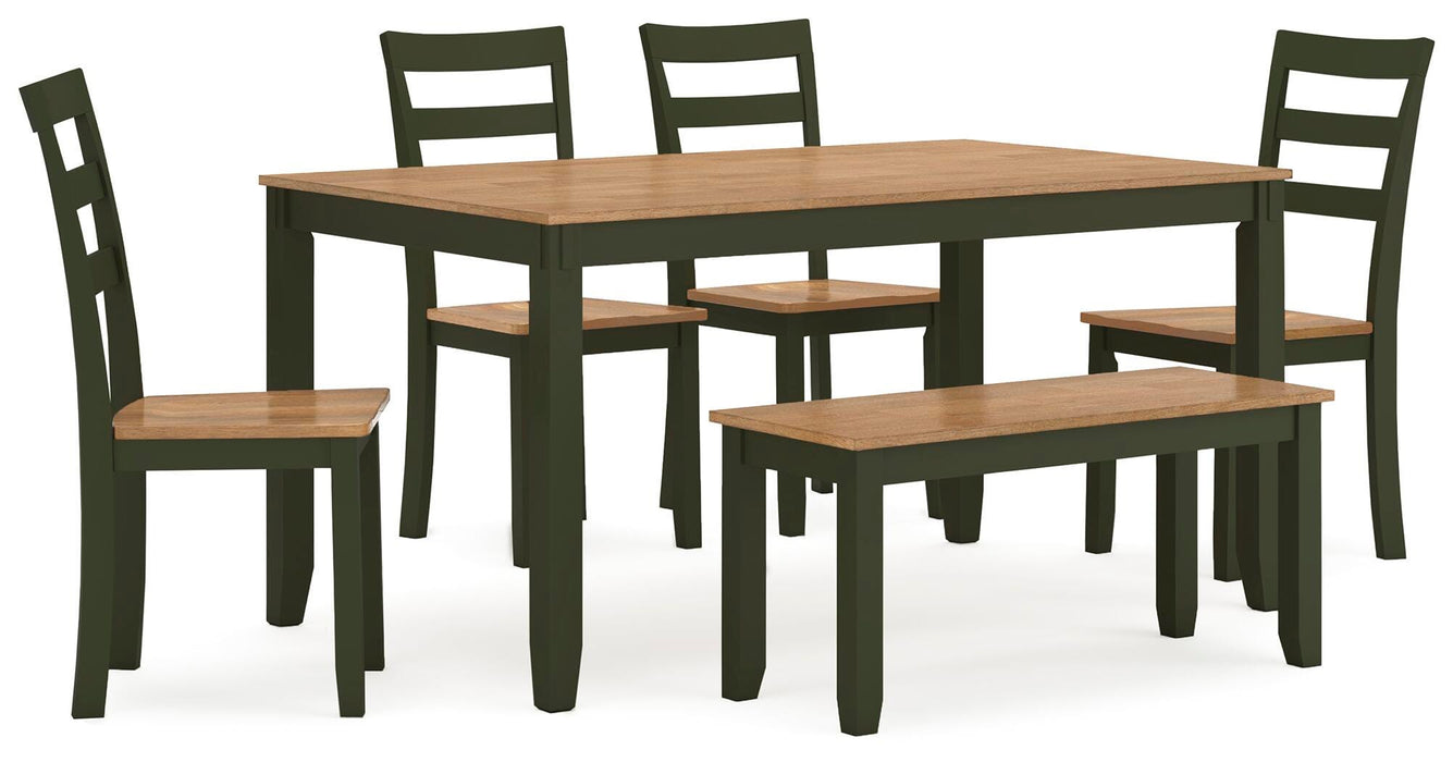 Five Star Furniture - Gesthaven Dining Table with 4 Chairs and Bench (Set of 6)