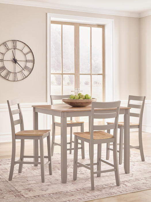Five Star Furniture - Harperfeld Counter Height Dining Table and 4 Counter Stools