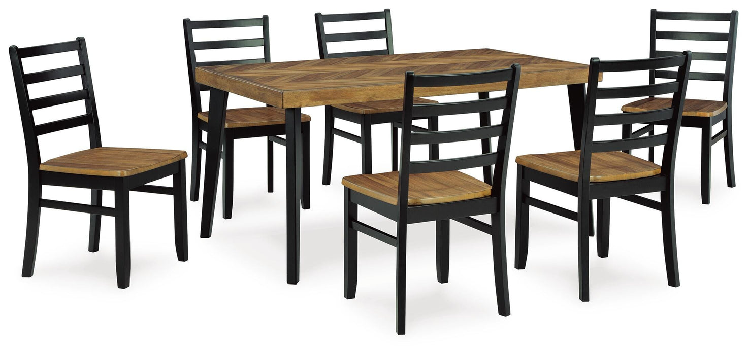 Five Star Furniture - Blondon Dining Table and 6 Chairs (Set of 7)