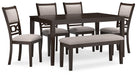 Five Star Furniture - Langwest Dining Table and 4 Chairs and Bench (Set of 6) image